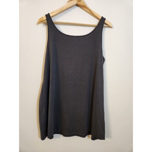 Eileen Fisher Charcoal Gray Sleeveless Tank Dress | Size L - Picture 4 of 8